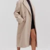Carter Oatmeal Double Breasted Coat
