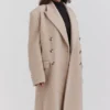 Carter Oatmeal Double Breasted Coat