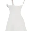 Cassandra Ivory Satin and Lace Mini Dress