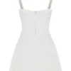 Cassandra Ivory Satin and Lace Mini Dress