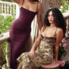 Milena Dark Cherry Corset Maxi Dress