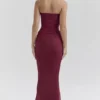 Cassidy Cabernet Fluted Hem Mesh Maxi Skirt