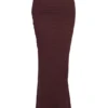 Cassidy Cabernet Fluted Hem Mesh Maxi Skirt