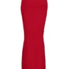 Cassidy Holly Red Mesh Maxi Skirt with Fluted Hem