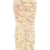 Cassidy Honeyflower Print Fluted Hem Maxi Skirt