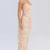 Hallie Honeyflower Print Strapless Corset With Neck Scarf