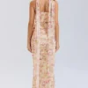 Hallie Honeyflower Print Strapless Corset With Neck Scarf