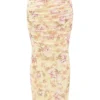 Cassidy Honeyflower Print Fluted Hem Maxi Skirt
