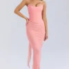 Cassidy Peach Fluted Hem Maxi Skirt