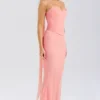 Hallie Peach Strapless Corset With Neck Scarf