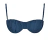 Cassis Deep Blue Ruched Bikini Top