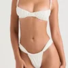 Cassis Ivory Ruched Bikini Top