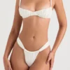 Cassis Ivory Ruched Bikini Top