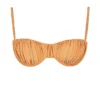 Cassis Light Orange Ruched Bikini Top