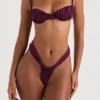 Cassis Prune Ruched Bikini Top