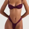 Cassis Prune Ruched Bikini Top