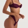 Cassis Prune Ruched Bikini Top
