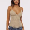 Catarina Vintage Ivory Hand-Beaded Embellished Camisole Top – Limited Edition