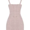Cate Crystal Ruched Mesh Mini Dress