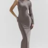 Catiana Smoke One Sleeve Maxi Dress