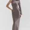 Catiana Smoke One Sleeve Maxi Dress