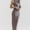 Catiana Smoke One Sleeve Maxi Dress