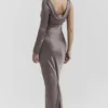 Catiana Smoke One Sleeve Maxi Dress
