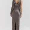 Catiana Smoke One Sleeve Maxi Dress