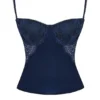 Cecilie Navy Satin & Lace Cami Top