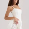 Celia White Cotton Built-In Bloomer Shorts Mini Skirt