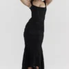 Cesca Black Floral Maxi Dress