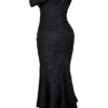 Cesca Black Floral Maxi Dress