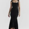 Cesca Black Floral Maxi Dress