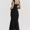 Cesca Black Floral Maxi Dress