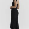 Cesca Black Floral Maxi Dress