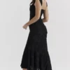 Cesca Black Floral Maxi Dress
