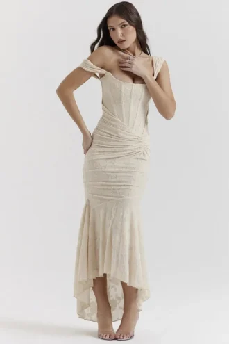 Cesca Vintage Cream Floral Maxi Dress