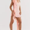 Charla Soft Apricot Ruffle Mini Dress