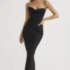 Charmaine Black Corset Maxi Dress