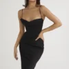 Charmaine Black Corset Maxi Dress