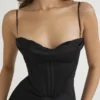 Charmaine Black Corset Maxi Dress