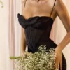 Charmaine Black Corset Maxi Dress