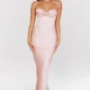 Charmaine Blush Pink Corset Maxi Dress