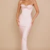 Charmaine Blush Pink Corset Maxi Dress