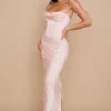 Charmaine Blush Pink Corset Maxi Dress