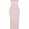 Charmaine Blush Pink Corset Maxi Dress