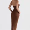 Charmaine Chocolate Corset Maxi Dress