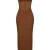 Charmaine Chocolate Corset Maxi Dress