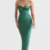 Charmaine Forest Corset Maxi Dress