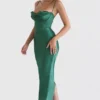 Charmaine Forest Corset Maxi Dress